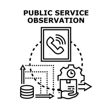 Public service observation support and feedback system Stock Illustration