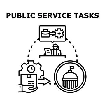 Public service tasks cycle and workflow concept Stock Illustration