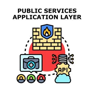 Public services application layer vector concept Stock Illustration