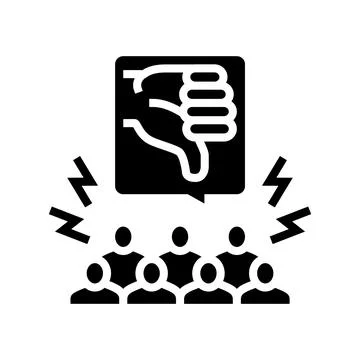 Public shaming glyph icon vector illustration Stockillustratie