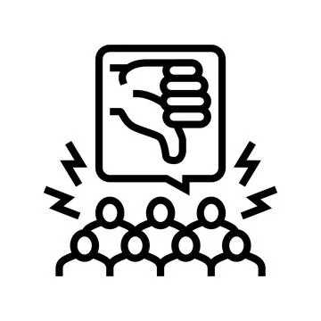 Public shaming line icon vector illustration Illustrazione stock