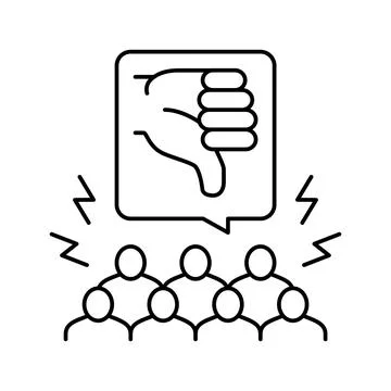 Public shaming line icon vector illustration Illustrazione stock