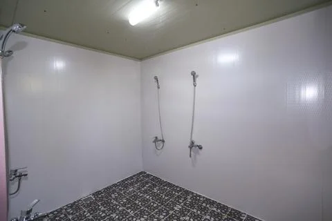 Public Shower Room Facility 스톡 사진