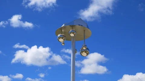 Public solar wind chime on a summers day Stock Footage 94524668