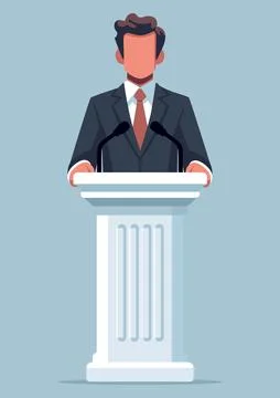 Public Speaker Flat Design Stockillustratie