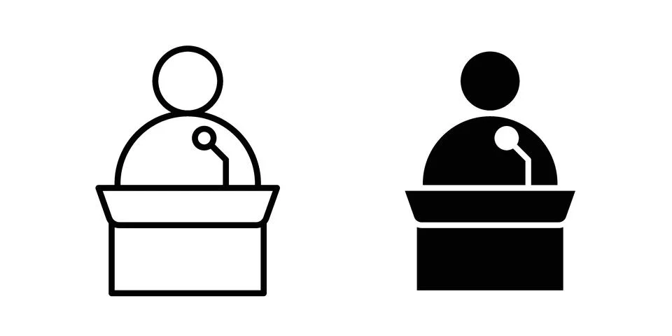 Public speaker icon bundle for website design projects Stock Illustration