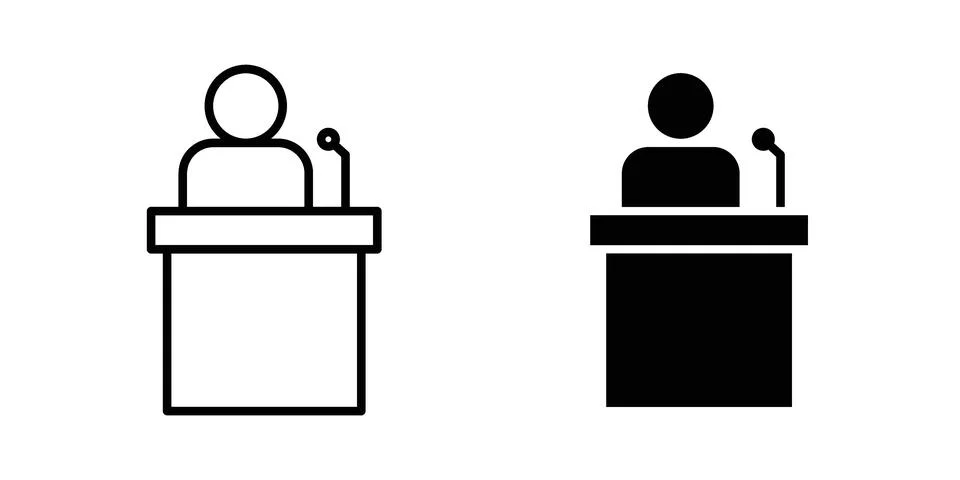 Public speaker icon for web projects Stock Illustration