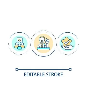 Public speaker loop concept icon 스톡 일러스트