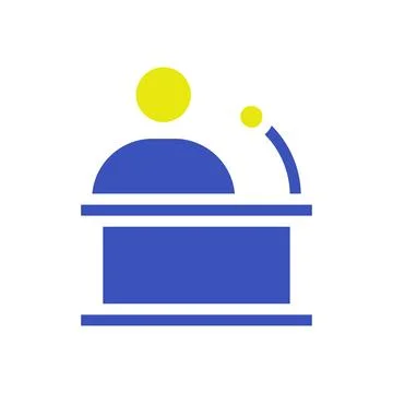 Public Speaker on Podium Vector Illustration Stock Illustration