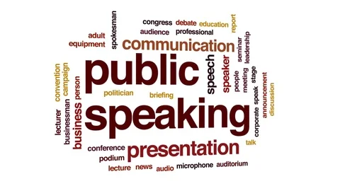 Public speaking animated word cloud, tex... | Stock Video | Pond5