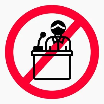 Public speaking ban. Stock Illustration