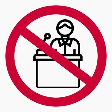 Public speaking ban. Stock Illustration