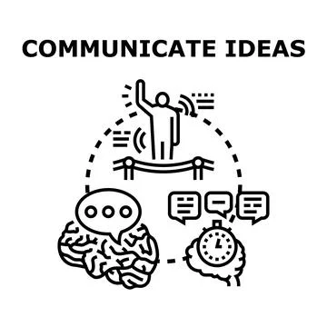 Public speaking communicating ideas and creative thoughts Illustration