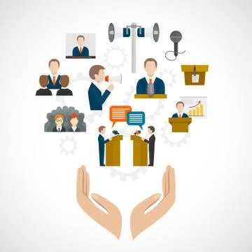 Public speaking concept Stock Illustration