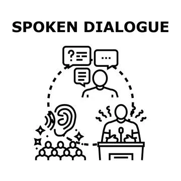 Public speaking dialogue communication concept illustration Illustration