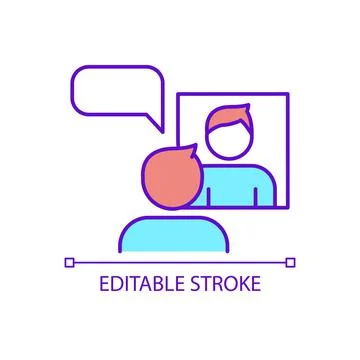 Public speaking practice before performance RGB color icon Stock Illustration