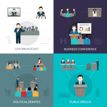 Public Speaking Set 库存插图