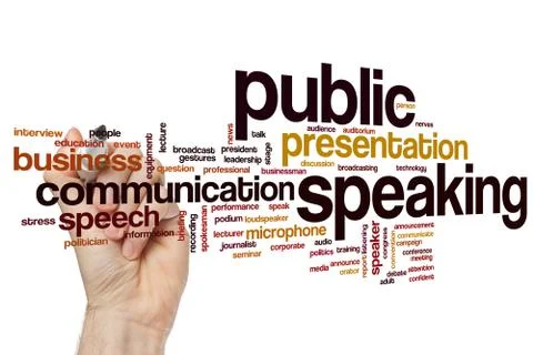 Public speaking word cloud Stock Photos