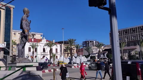 Public Square &amp;amp; City Hall - Downtown Tizi Ouzou , Algeria 4k slow motion 库存影片 264126857