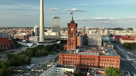 Public Square And Traffic Intersection In The City Of Berlin In Germany. Video stock 237522039
