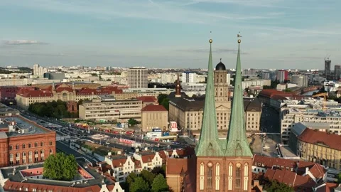 Public Square And Traffic Intersection In The City Of Berlin In Germany. Stock Footage 237531409