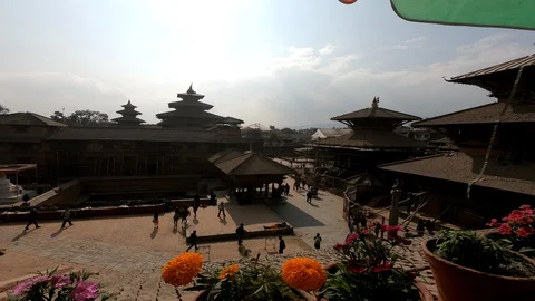 Public Square Asian Temples Time Lapse Vídeo Stock 102042937