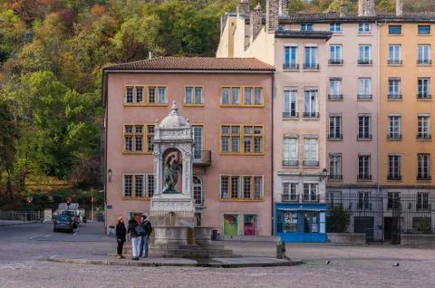 Public Square in Lyon Stock Photos