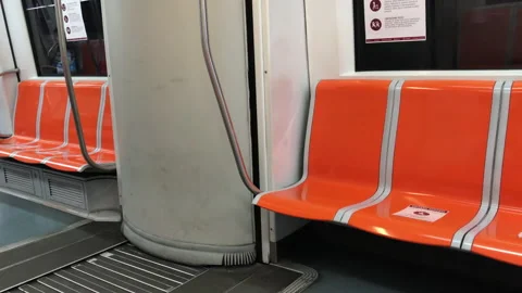 Public subway car train passing the railway station in the city centre of Rome Stock-Footage 133931339