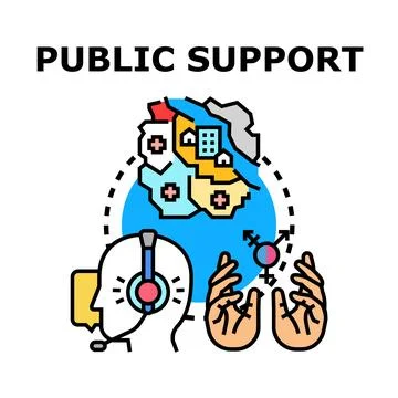 Public support concept developing global community services Illustrazione stock