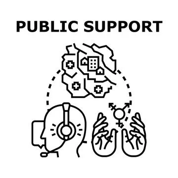 Public support concept developing global community services Stock Illustration