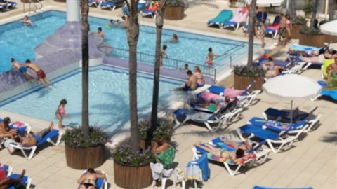 Public Swimming Pool Stock-Footage 101328140