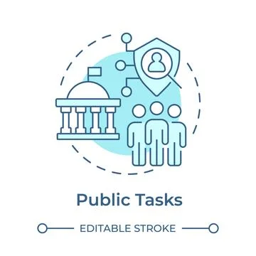 Public tasks soft blue concept icon Stock Illustration