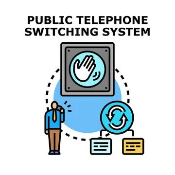 Public telephone switching system concept vector illustration イラスト素材