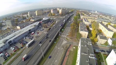 Public Traffic from Drone. Stock Footage