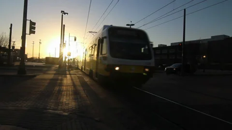 Public train approaching station Stockbeeldmateriaal 36464970