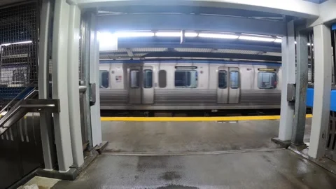 Public train pasing Stock Footage 226629114