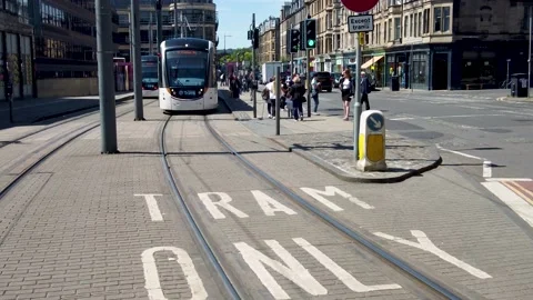 Public tram Video stock 200031898