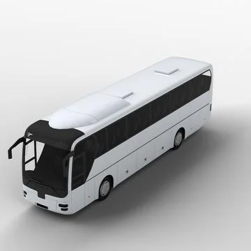 Public transit bus on a white background, with a visible shadow cast from the ve Stock Illustration