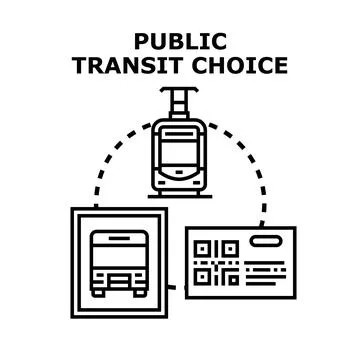 Public transit choice concept offering urban transport options Stock Illustration