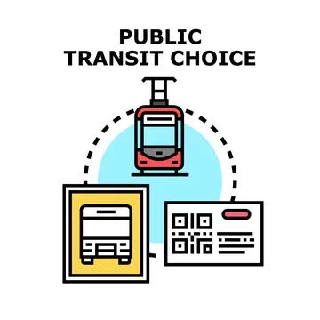 Public transit choice concept offering urban transport options Stock Illustration
