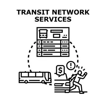 Public transit network services organizing travel routes Illustration