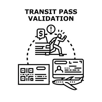 Public transit pass validation and fare evasion concepts Stock Illustration