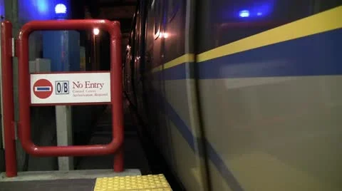 Public Transit Train Pulling Away From Station Stock Footage 19160331