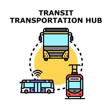 Public transit transportation hub infrastructure network concept vector Stock Illustration