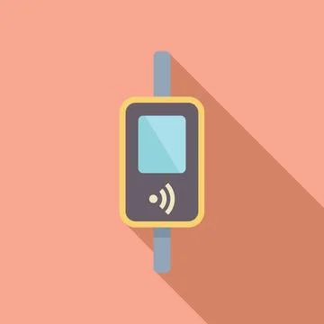 Public transport card reader validating ticket with wireless connection Stock Illustration