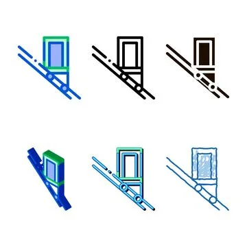 Public transport inclined elevator vector icon simplified Stock Illustration