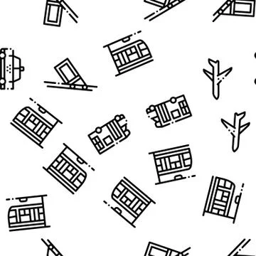 Public Transport Seamless Pattern Stock Illustration