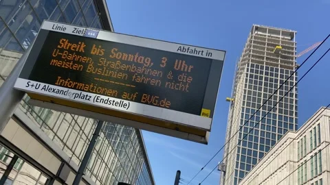Public Transport Strike Disrupts Services At Alexanderplatz Berlin - Feb 2 2026 Stock Footage 329772355