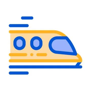 Public Transport Train Vector Thin Line Sign Icon Stock Illustration