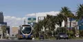 Public Transportation Bus Las Vegas Busy Crossroad Establishing Shot Car Traffic 4k or 4k+ Resolution